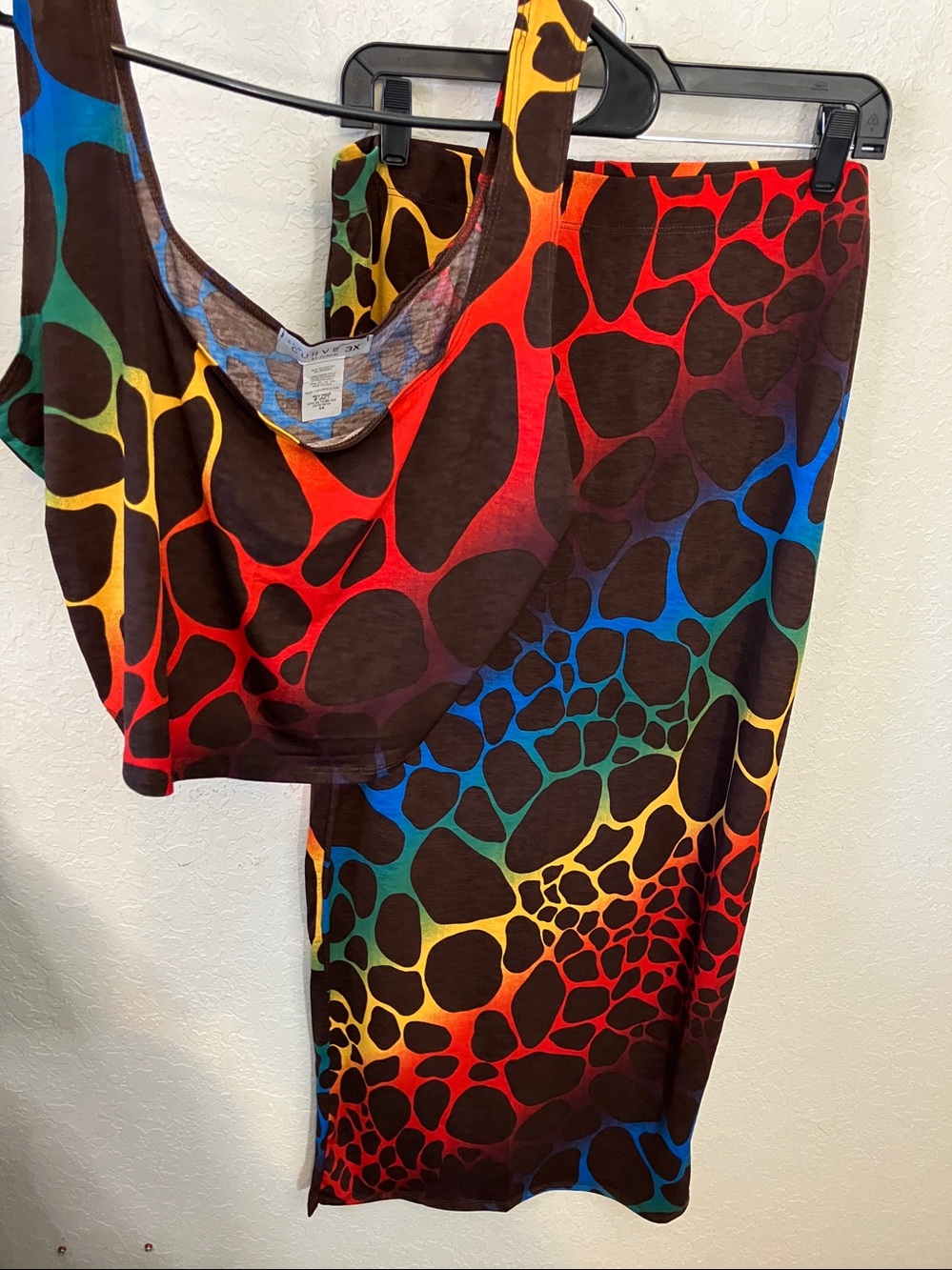 Women’s tank and matching maxi skirt with Multicolor Animal Print